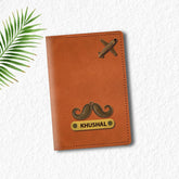 Personalized Vegan Leather Passport Cover with Customized Name & Charm