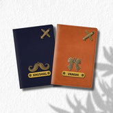 Personalized Vegan Leather Passport Cover with Customized Name & Charm (Pack of 2)