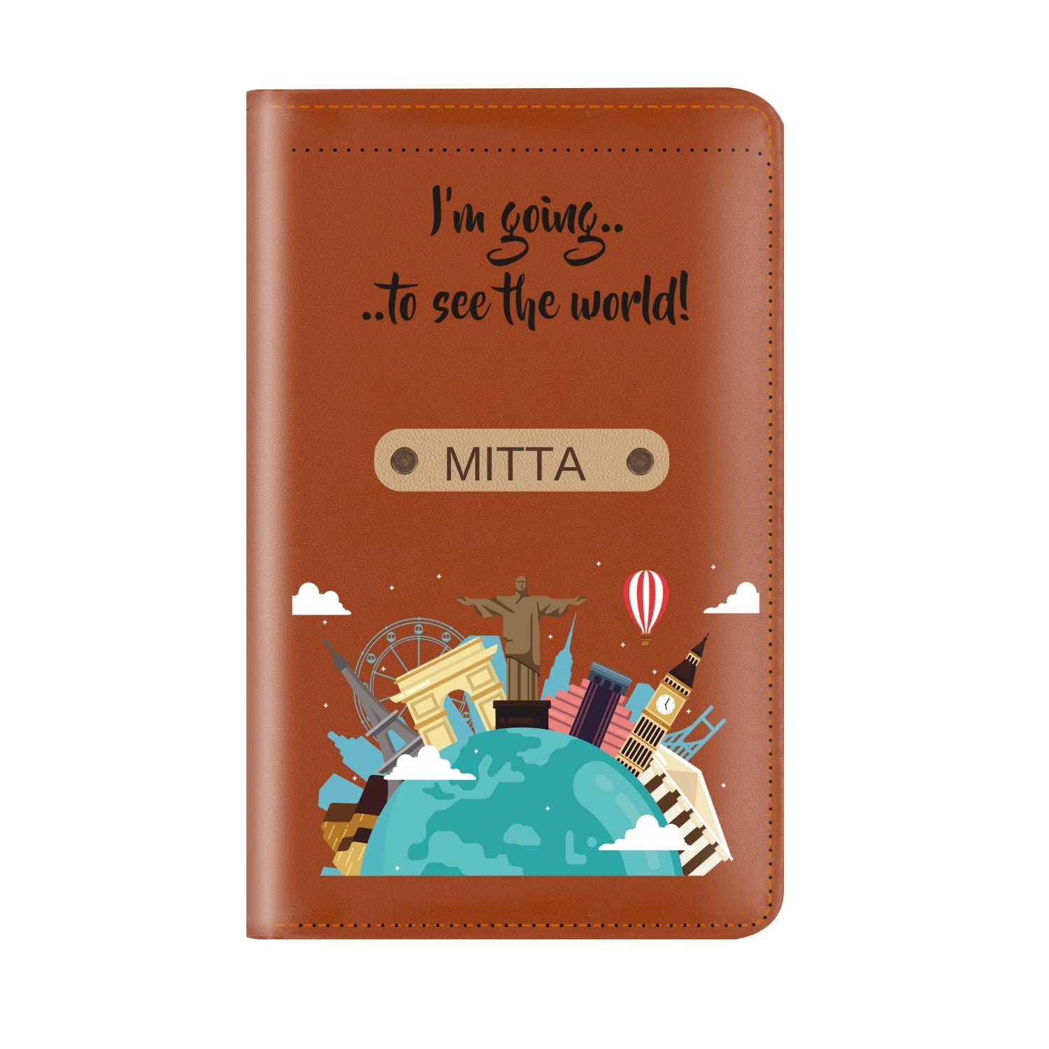 Personalized Printed Leather Passport Cover(Design01)