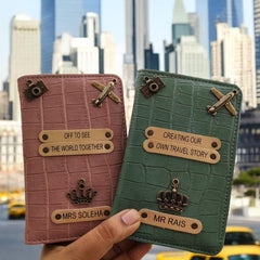 Personalized Passport Cover combo with crocodile pattern