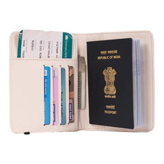 Personalized Lined Textured Vegan Leather Passport Cover with Customised Name & Charm