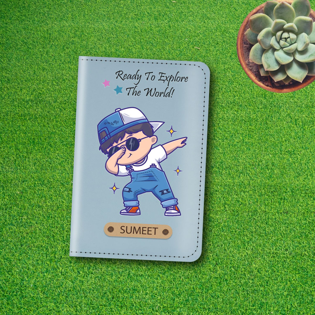 Personalized Printed Leather Passport Cover (Design 05)