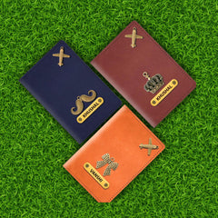 Personalized Vegan Leather Passport Cover with Customized Name & Charm (Pack of 3)