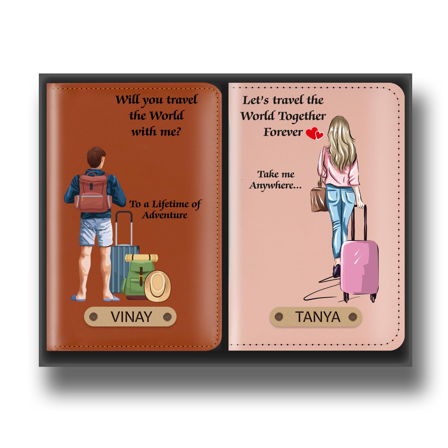 Personalized Couple Passport Cover