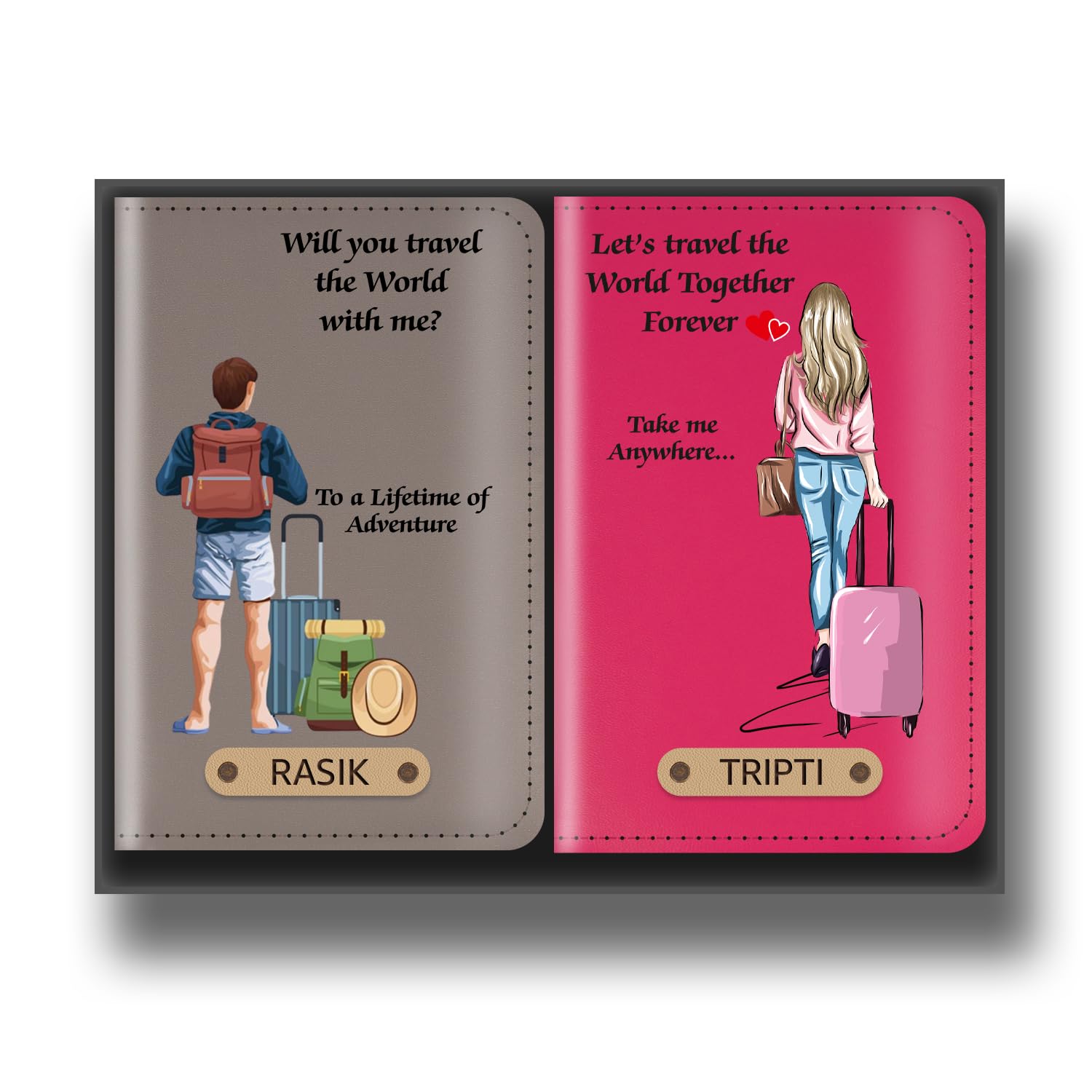 Personalized Couple Passport Cover