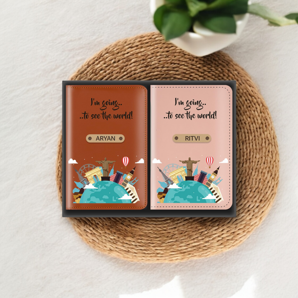 Personalized Couple Passport Cover