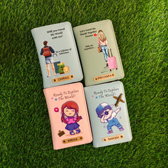 Personalized Printed Leather Passport Cover Family combo