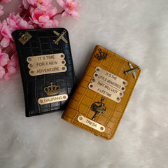 Personalized Passport Cover combo with crocodile pattern