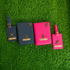 Personalized Leather Passport Cover & Luggage Tag Combo