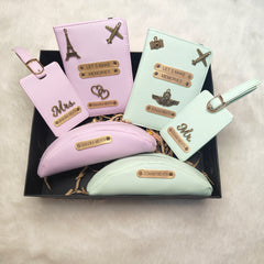 6 Piece Personalized Leather Gift Set