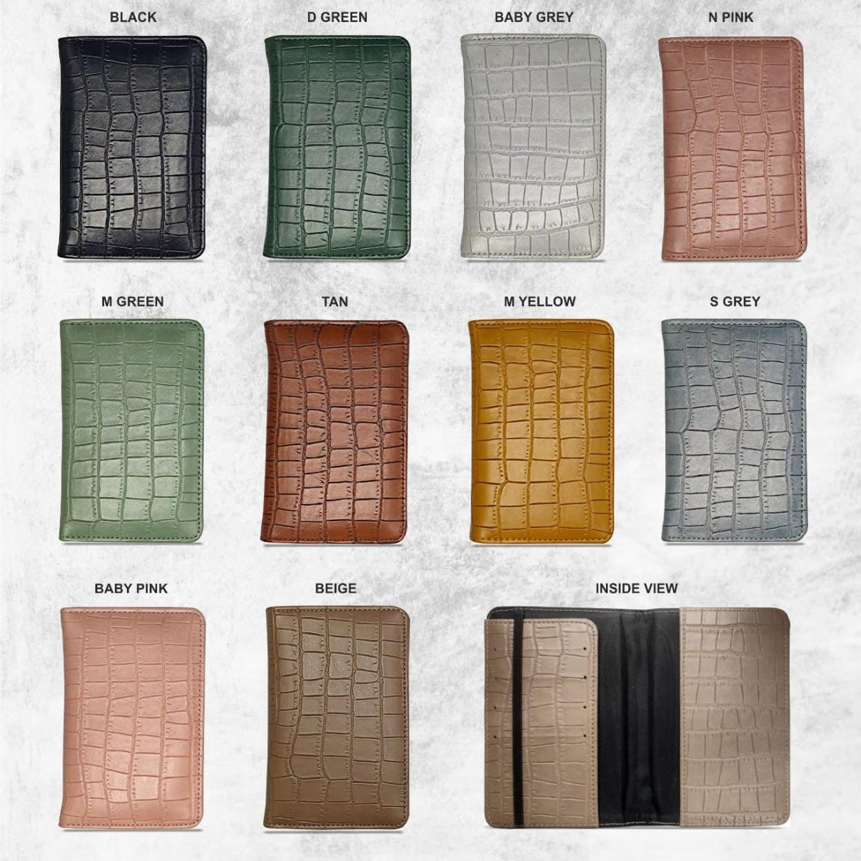 Personalized Passport Cover combo with crocodile pattern