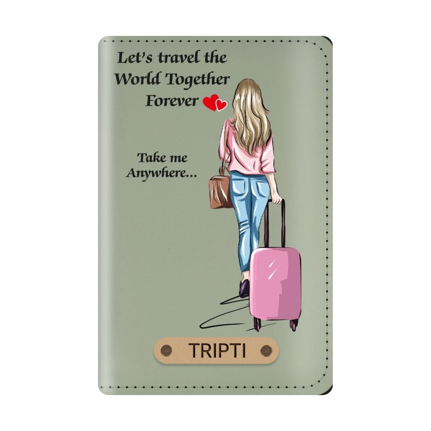 Personalized Printed Leather Passport Cover Family combo