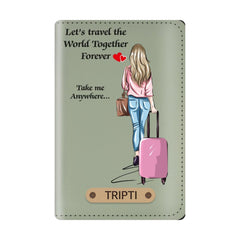 Personalized Printed Leather Passport Cover Family combo