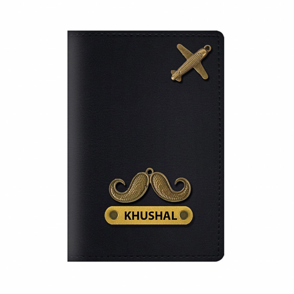 Personalized Vegan Leather Passport Cover with Customized Name & Charm (Pack of 3)
