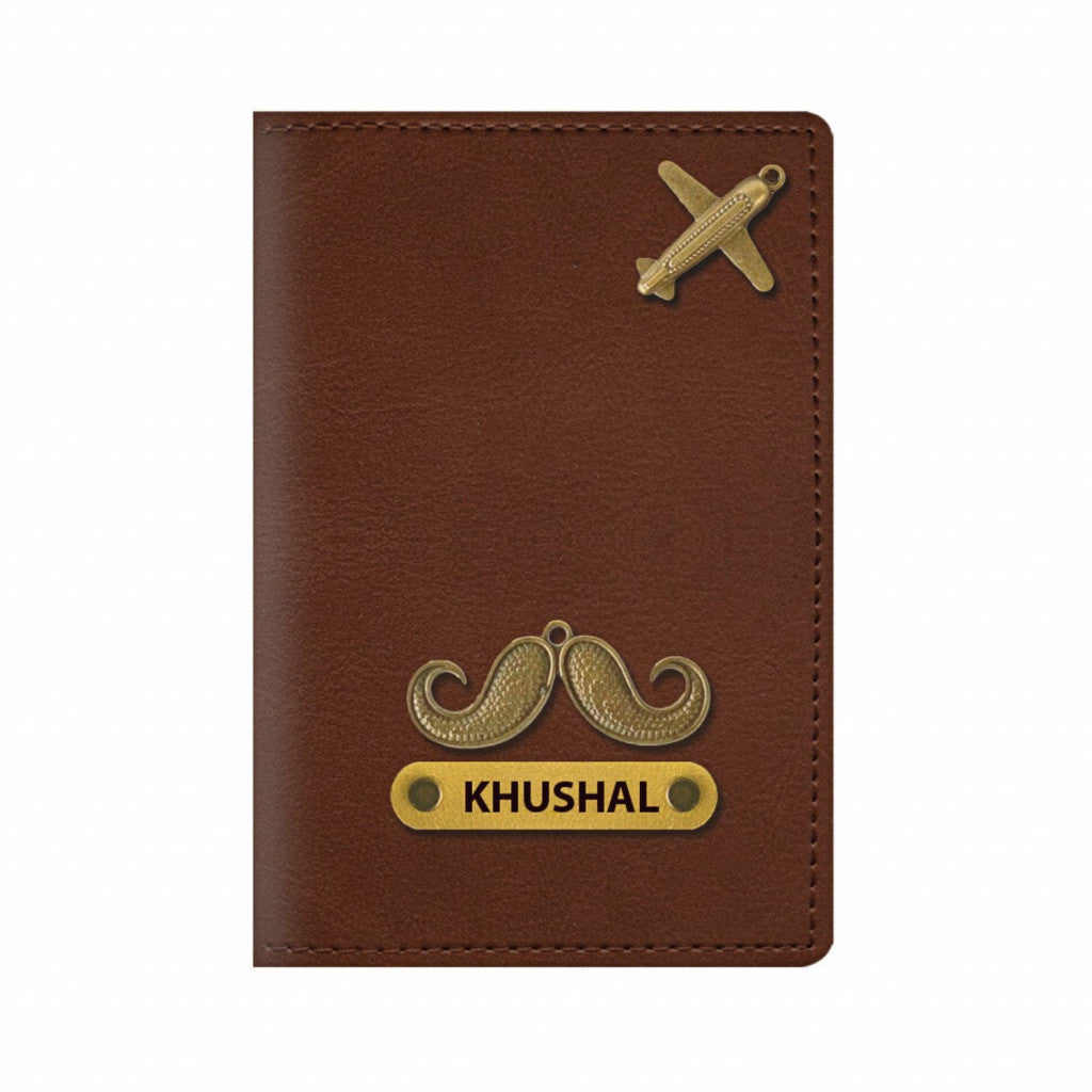 Personalized Vegan Leather Passport Cover with Customized Name & Charm (Pack of 3)