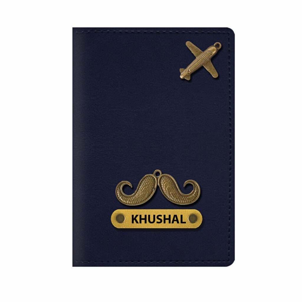 Personalized Vegan Leather Passport Cover with Customized Name & Charm (Pack of 3)