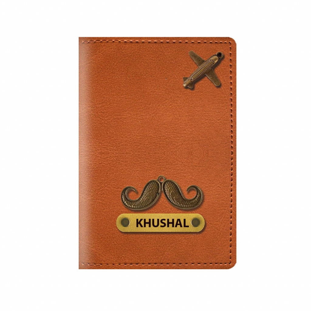 Personalized Vegan Leather Passport Cover with Customized Name & Charm (Pack of 3)