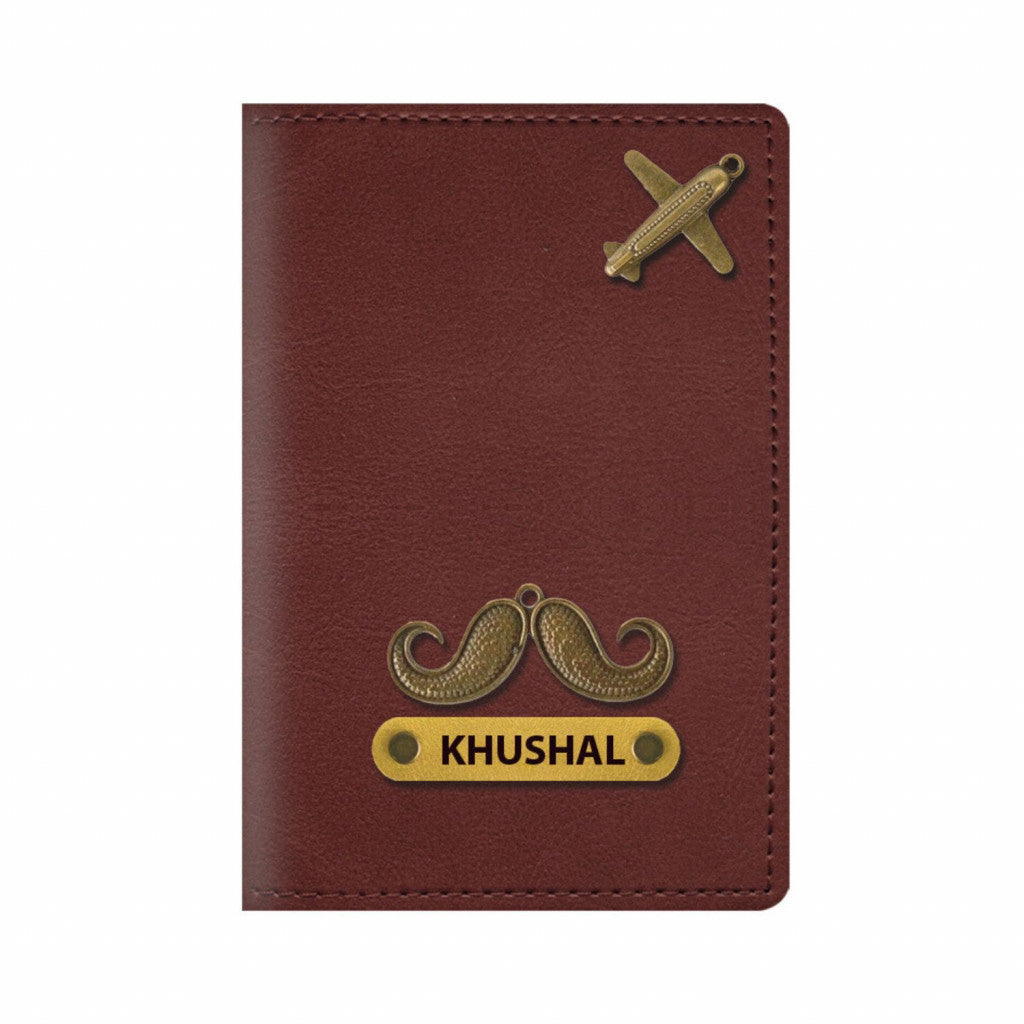Personalized Vegan Leather Passport Cover with Customized Name & Charm (Pack of 3)