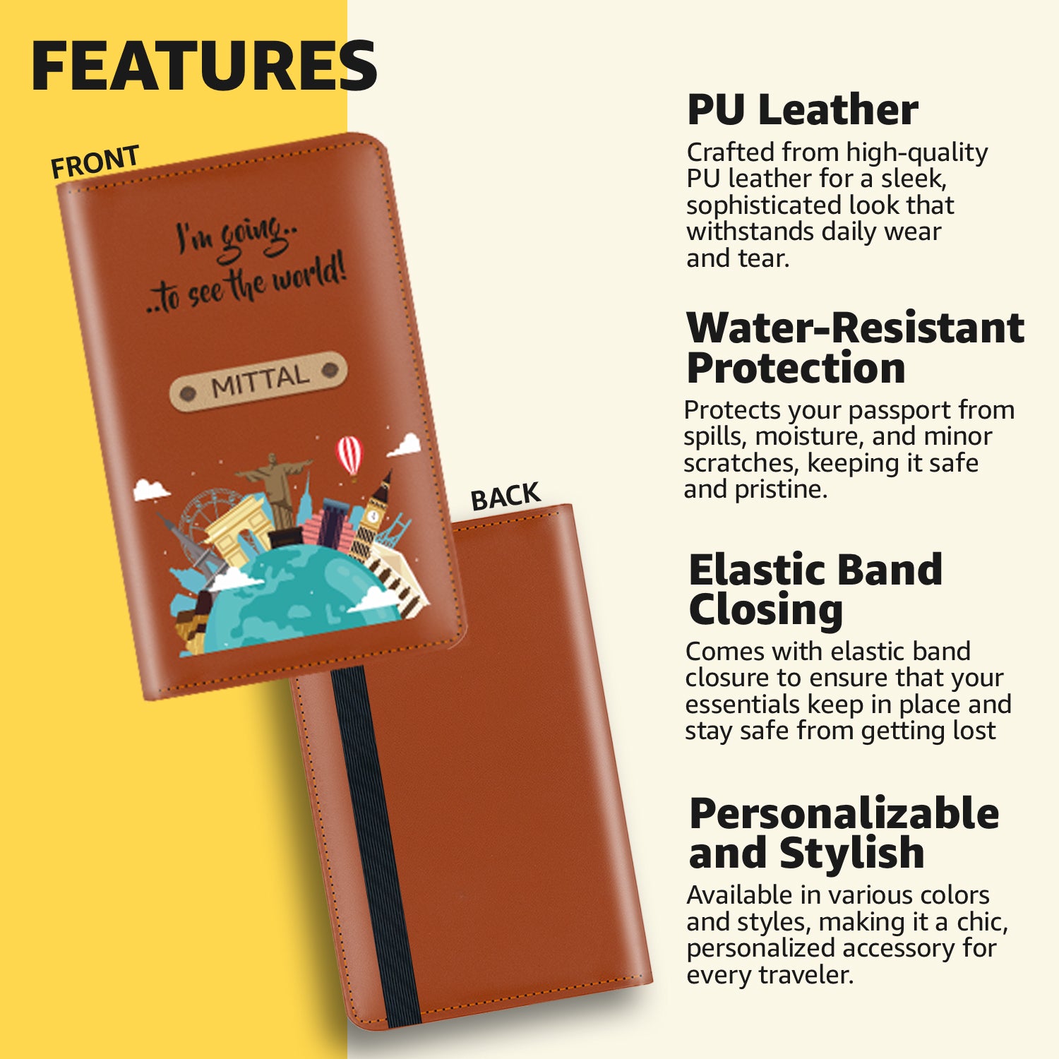 Personalized Printed Leather Passport Cover(Design01)