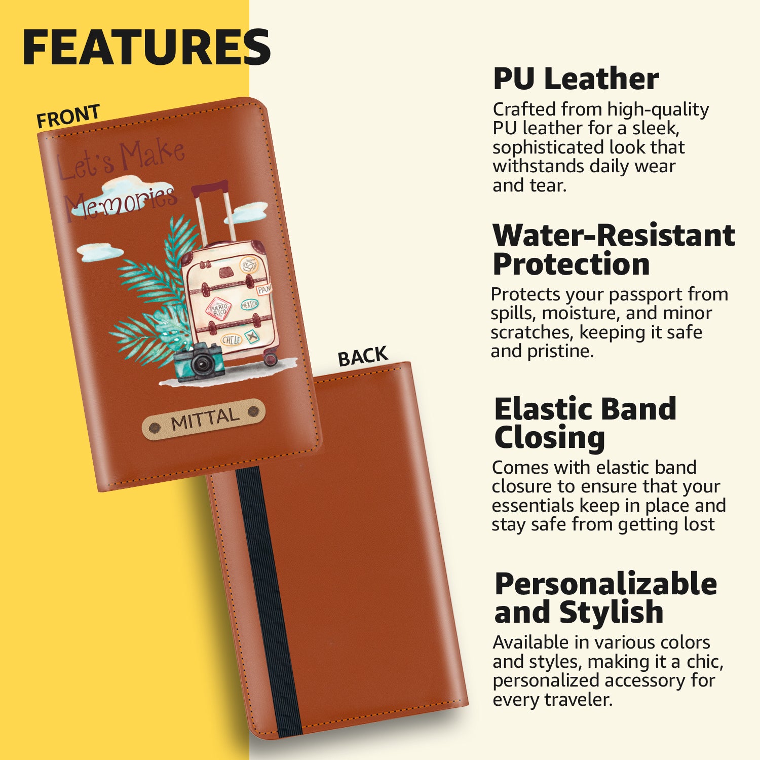 Personalized Printed Leather Passport Cover(Design2)