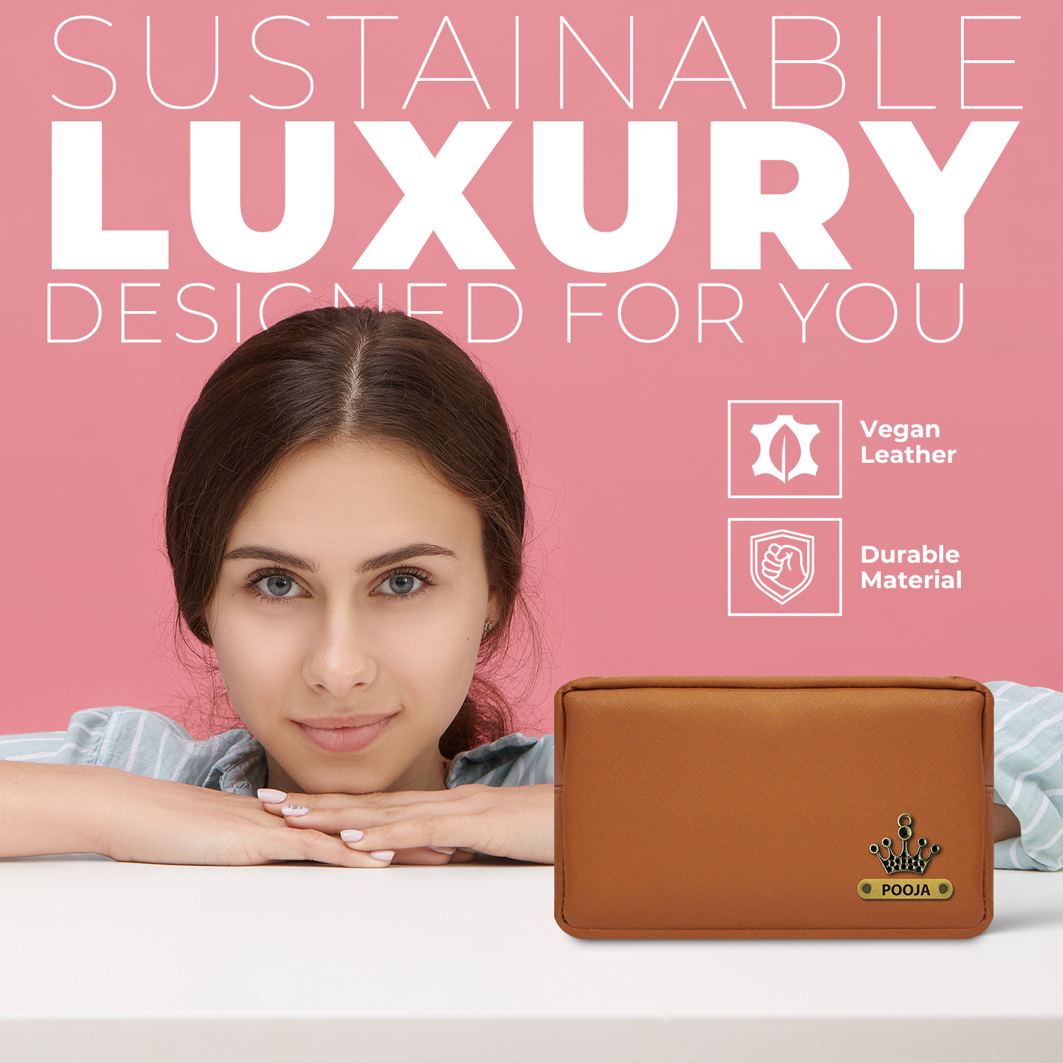 Personalized Leather Bag/Pouch for Men & Women