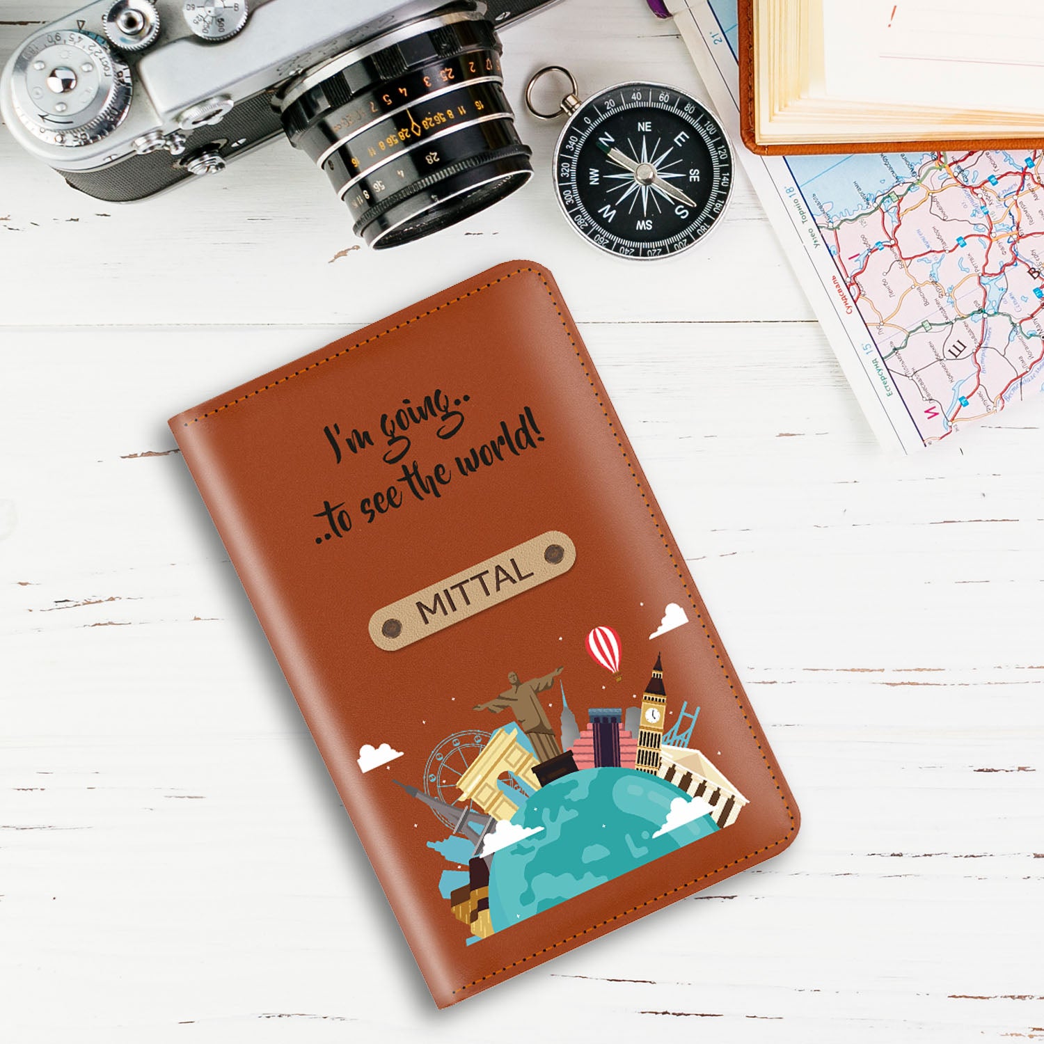 Personalized Printed Leather Passport Cover(Design01)