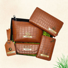 Personalized 5 Piece Gift Combo with Crocodile pattern