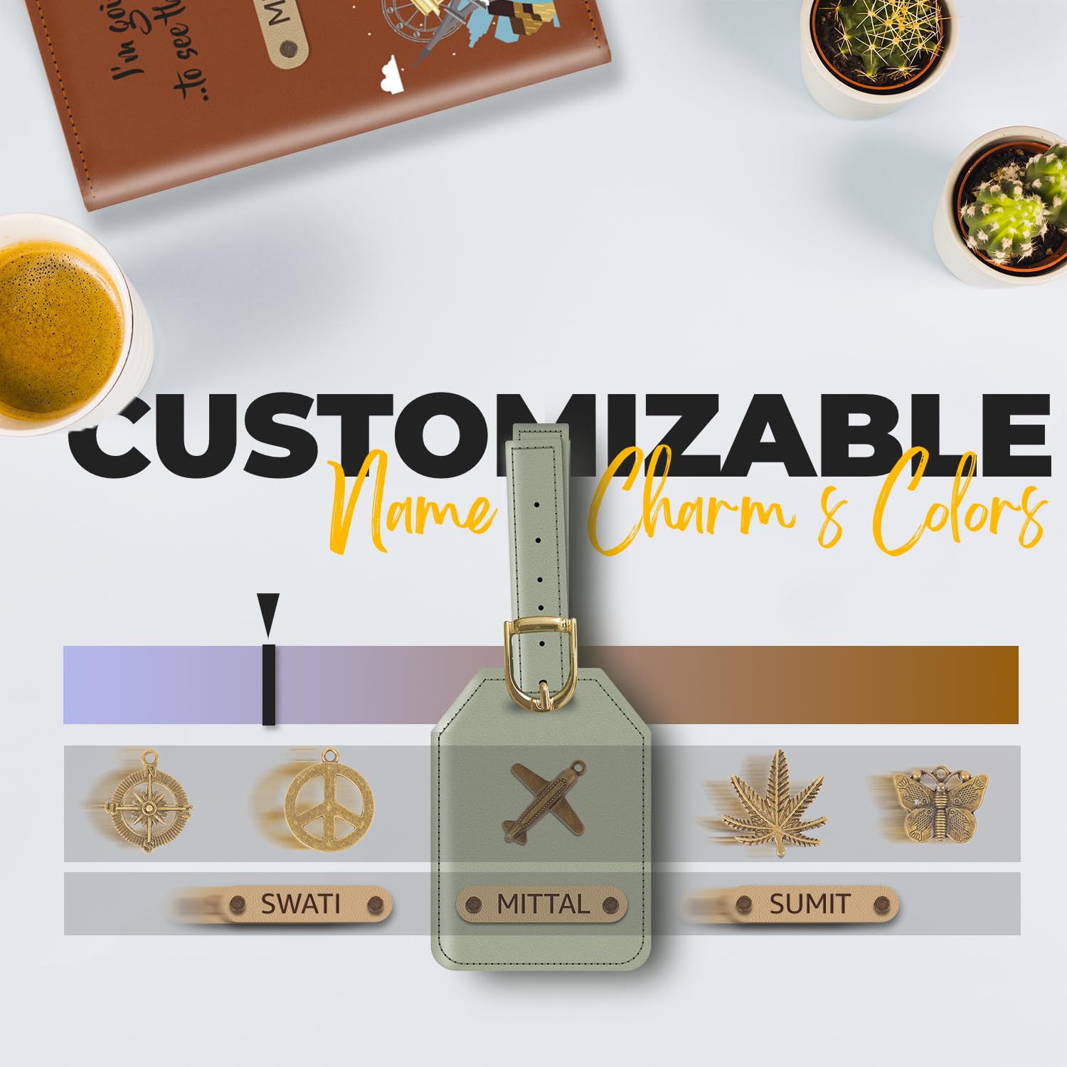 Customized Vegan Leather Luggage Tags