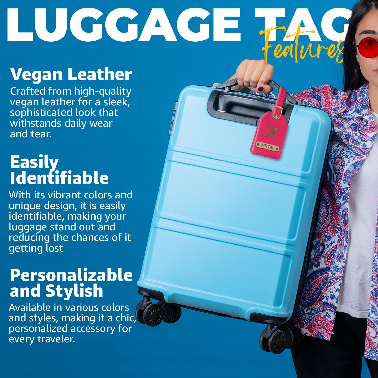 Customized Vegan Leather Luggage Tags