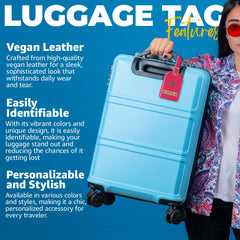 Customized Vegan Leather Luggage Tags