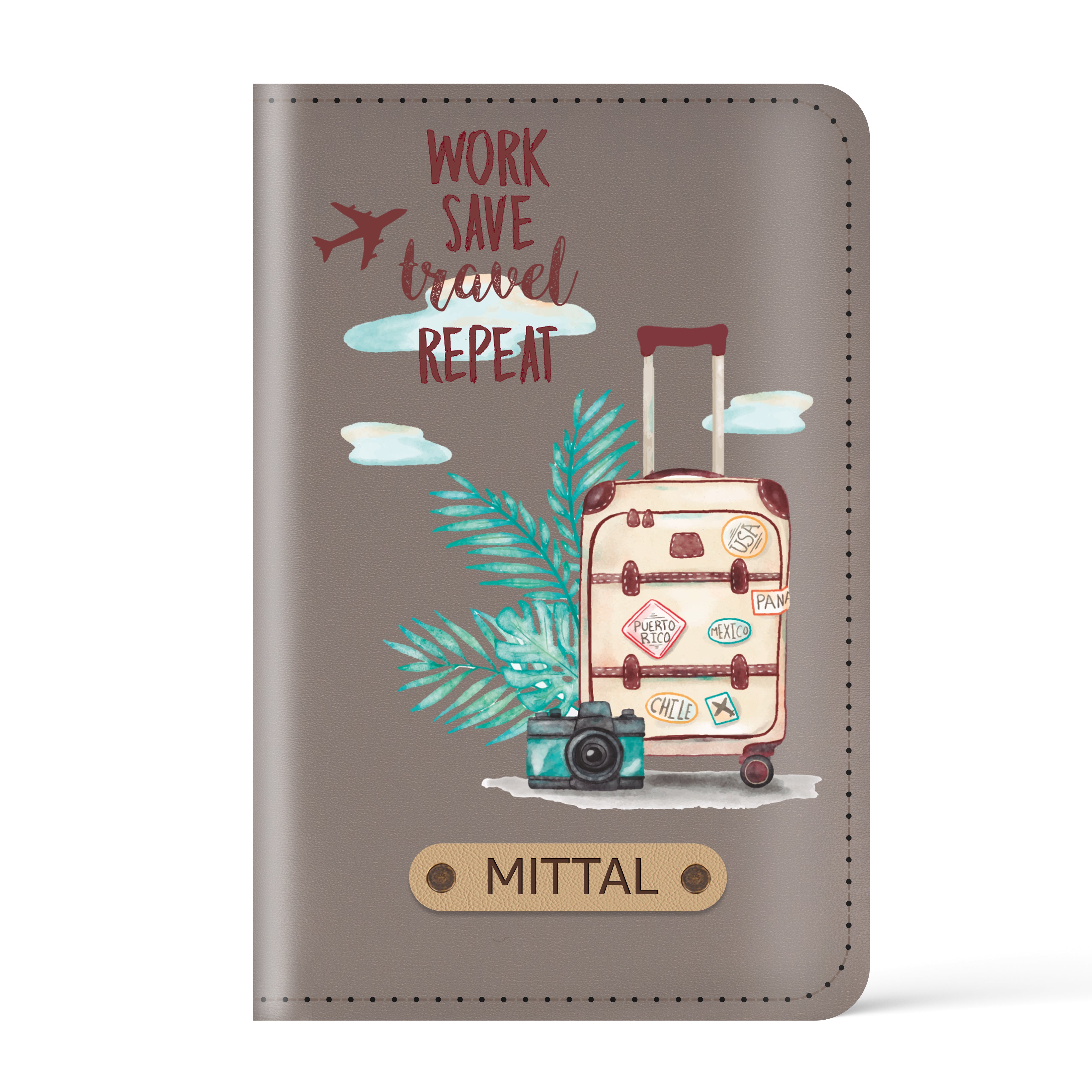 Personalized Printed Leather Passport Cover (Design03)