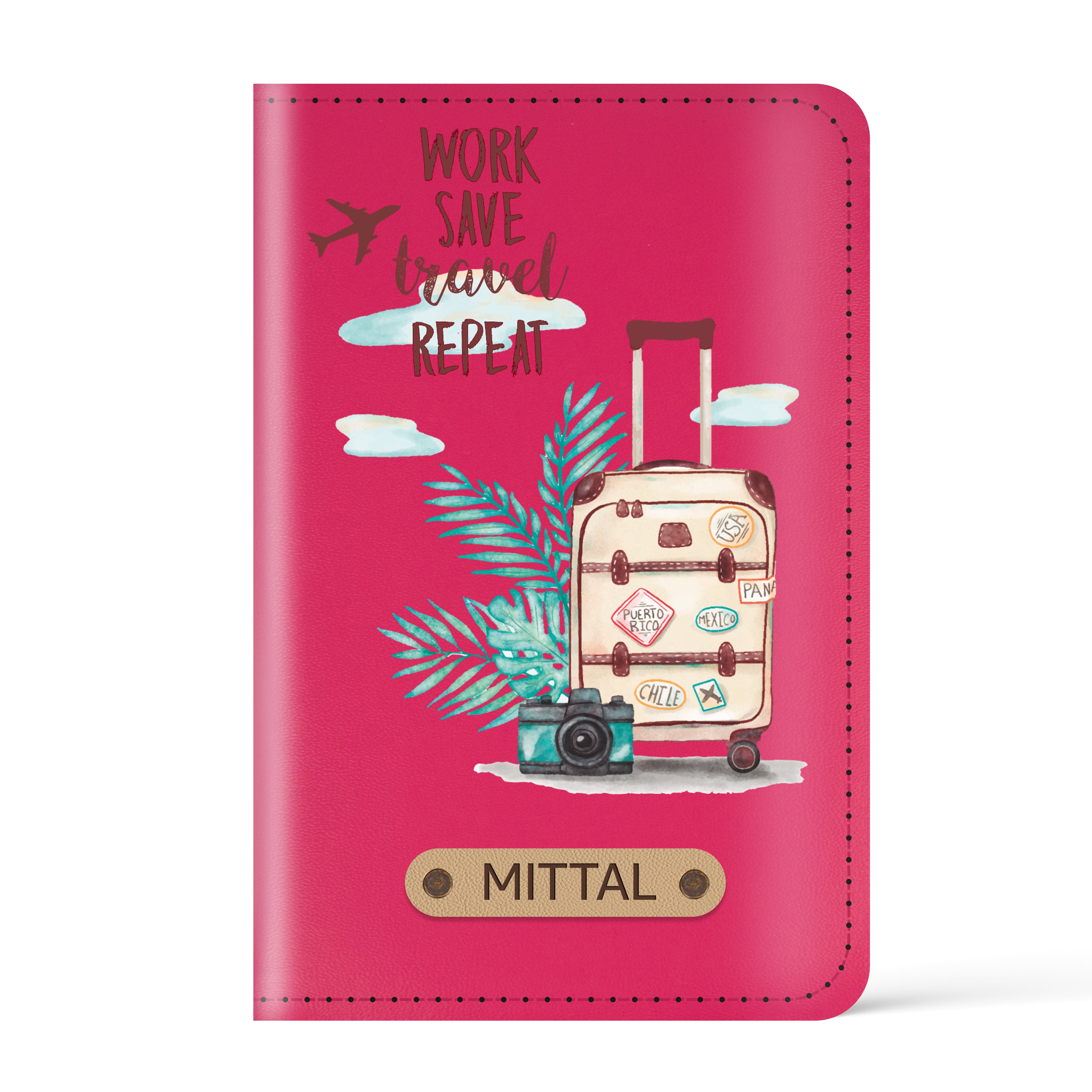 Personalized Printed Leather Passport Cover (Design03)