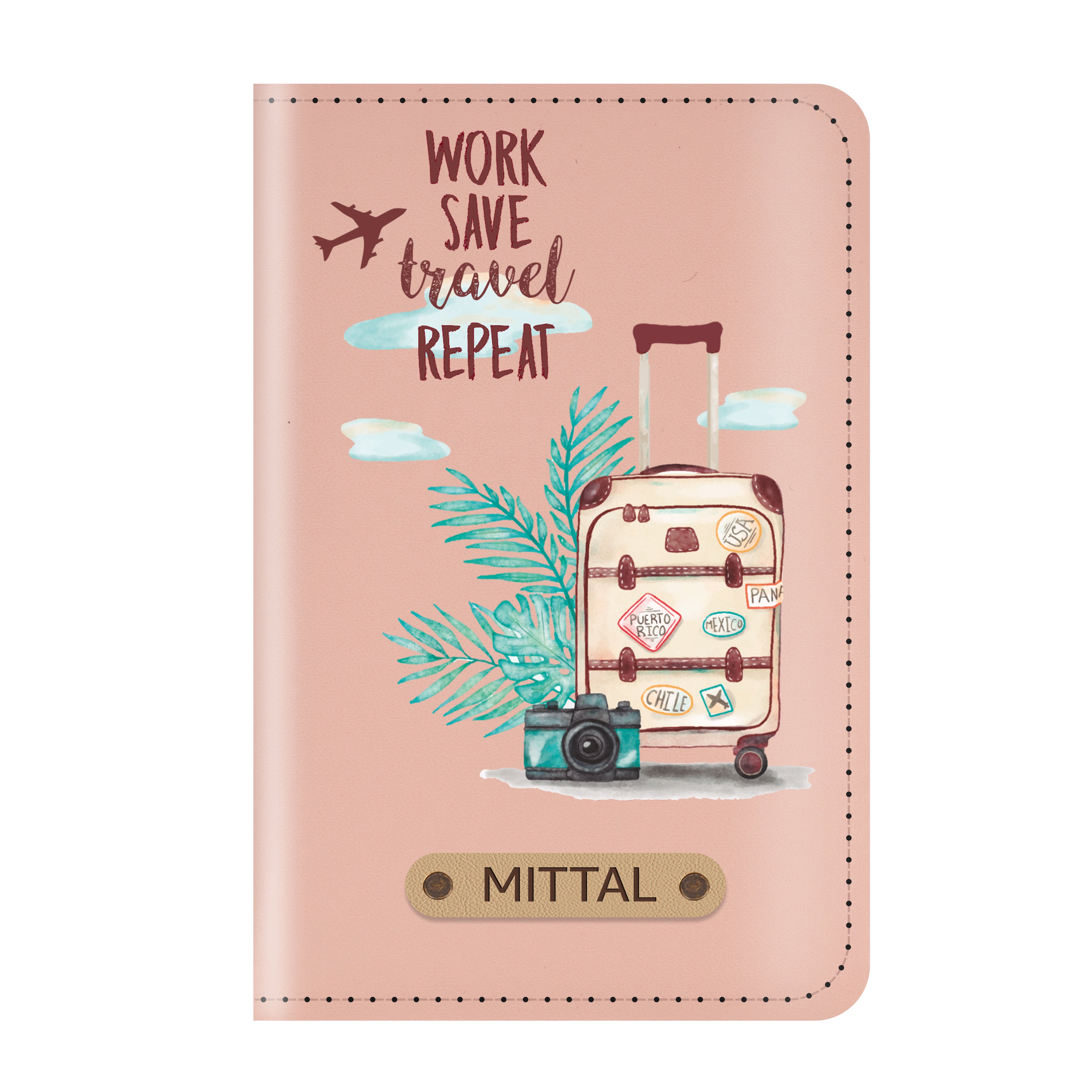 Personalized Printed Leather Passport Cover (Design03)
