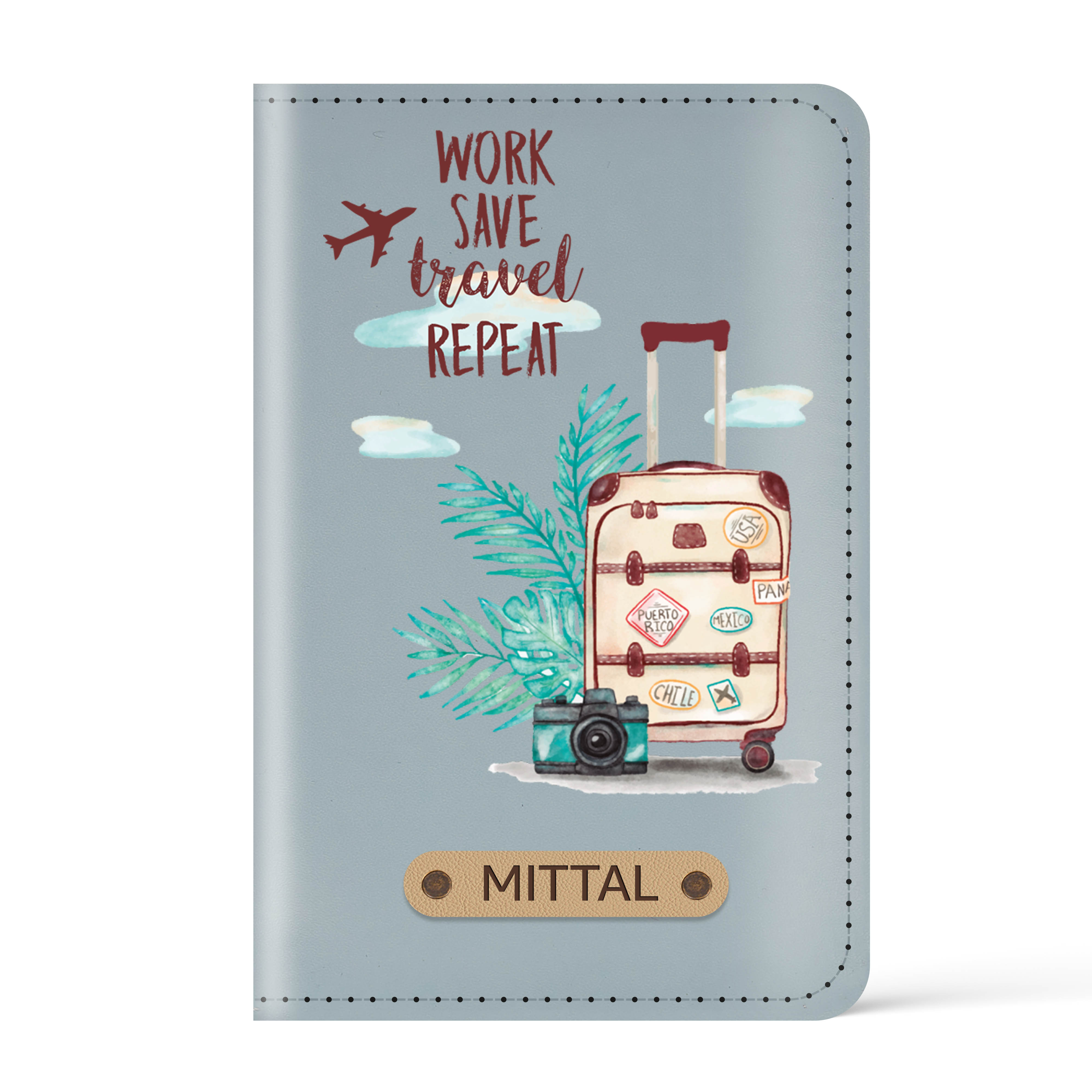 Personalized Printed Leather Passport Cover (Design03)